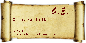 Orlovics Erik névjegykártya