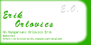 erik orlovics business card